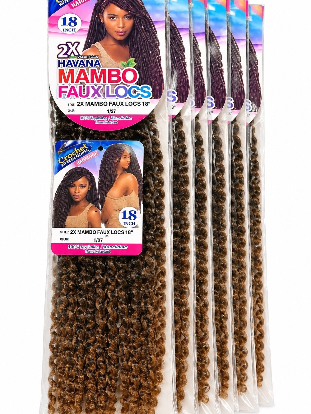 Havana Mambo Faux Locs 18” Color 1/27 – 6 Packs NEW
